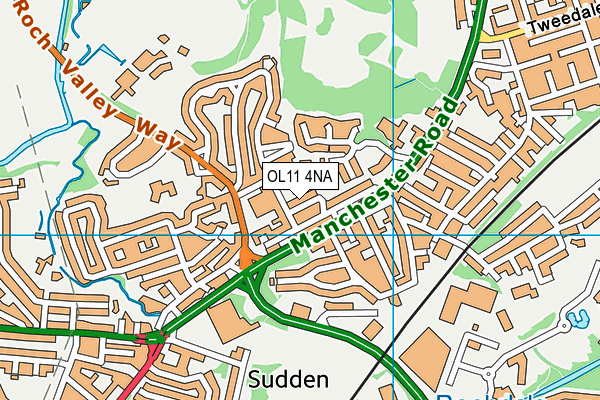 OL11 4NA map - OS VectorMap District (Ordnance Survey)