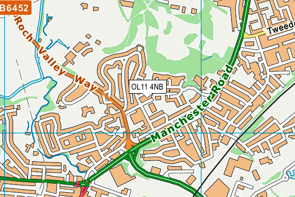 Brimrod Community Primary School map (OL11 4NB) - OS VectorMap District (Ordnance Survey)