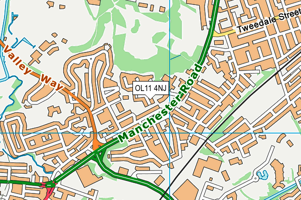 OL11 4NJ map - OS VectorMap District (Ordnance Survey)