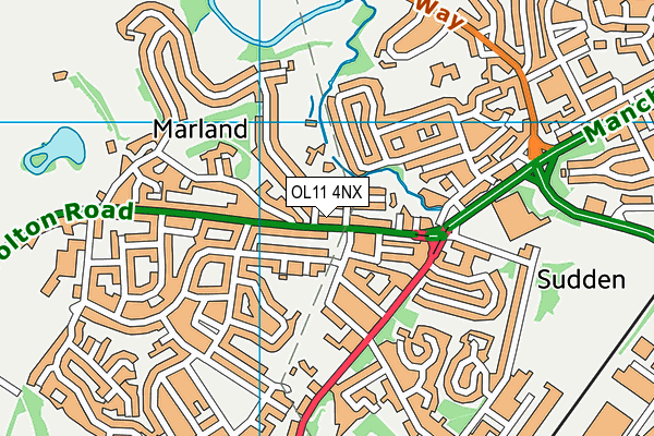 OL11 4NX map - OS VectorMap District (Ordnance Survey)