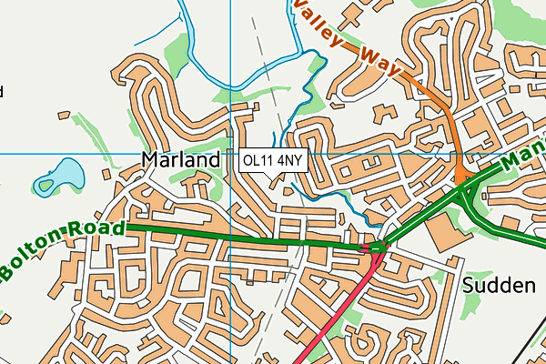 OL11 4NY map - OS VectorMap District (Ordnance Survey)