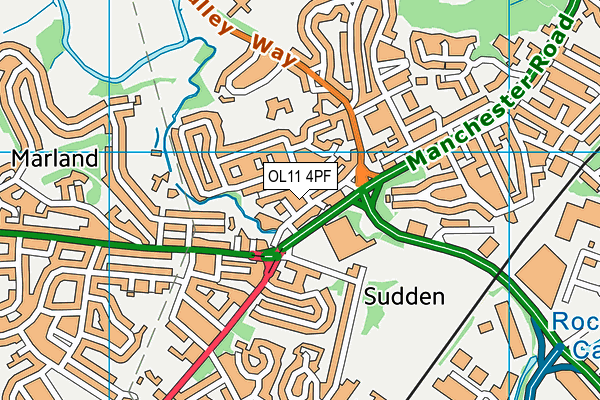 OL11 4PF map - OS VectorMap District (Ordnance Survey)