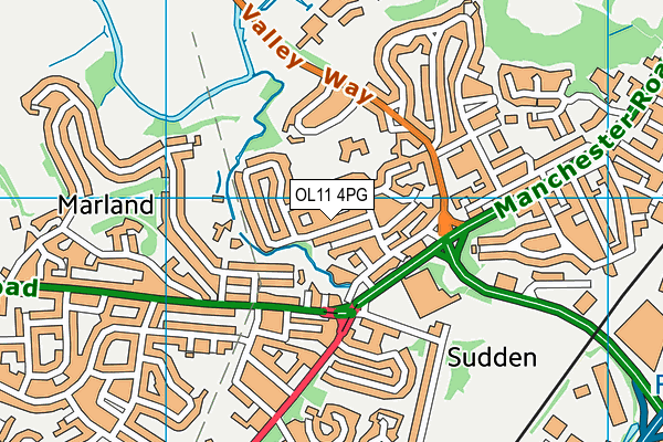 OL11 4PG map - OS VectorMap District (Ordnance Survey)