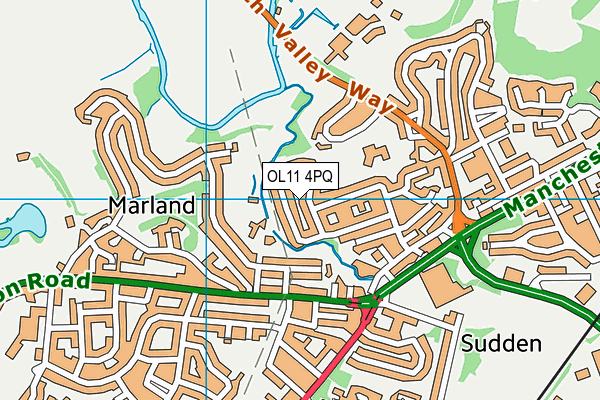 OL11 4PQ map - OS VectorMap District (Ordnance Survey)