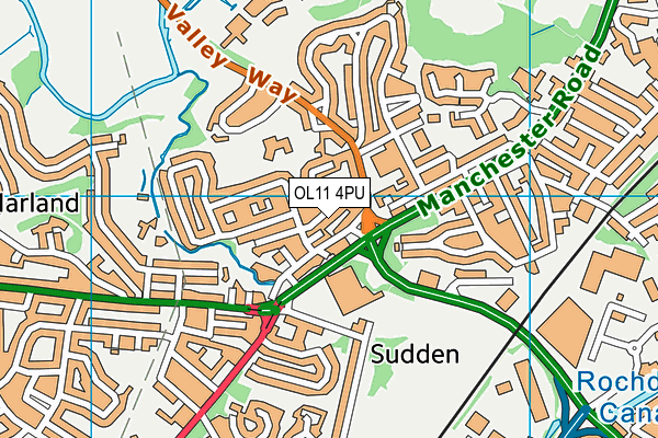 OL11 4PU map - OS VectorMap District (Ordnance Survey)