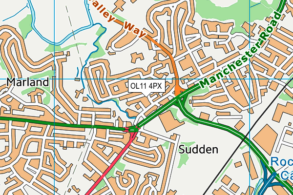 OL11 4PX map - OS VectorMap District (Ordnance Survey)