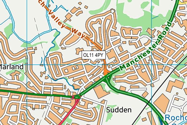 OL11 4PY map - OS VectorMap District (Ordnance Survey)