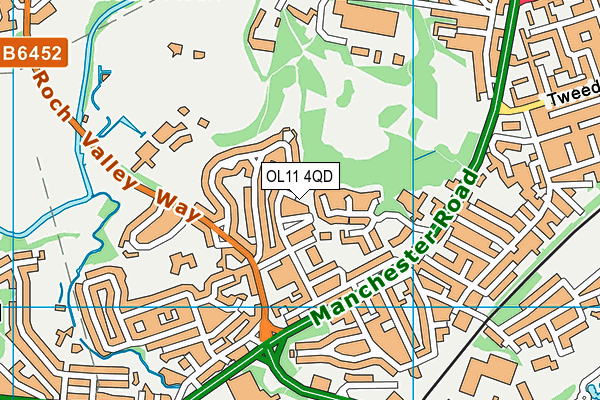 OL11 4QD map - OS VectorMap District (Ordnance Survey)