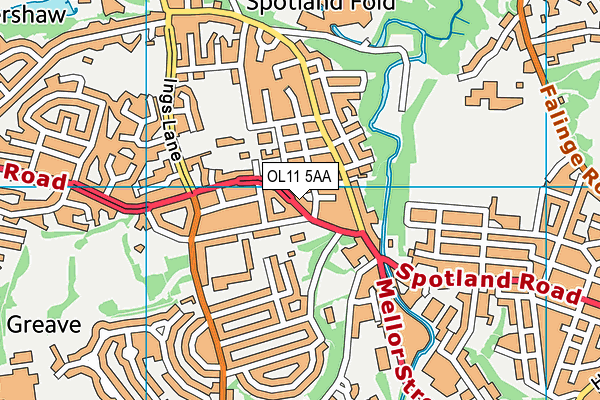 OL11 5AA map - OS VectorMap District (Ordnance Survey)