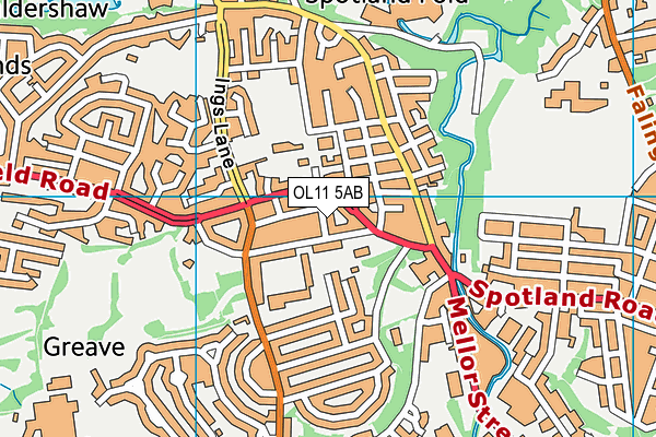 OL11 5AB map - OS VectorMap District (Ordnance Survey)