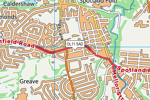OL11 5AD map - OS VectorMap District (Ordnance Survey)