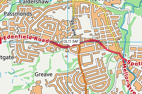 OL11 5AF map - OS VectorMap District (Ordnance Survey)