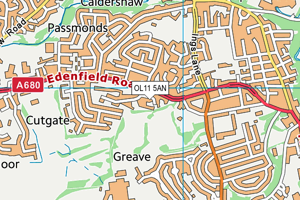 OL11 5AN map - OS VectorMap District (Ordnance Survey)