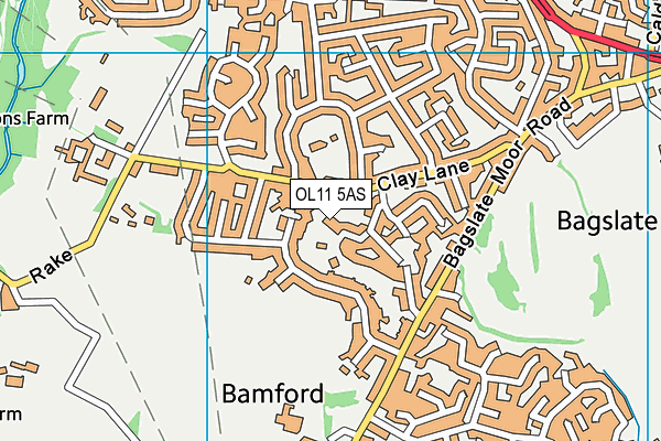OL11 5AS map - OS VectorMap District (Ordnance Survey)