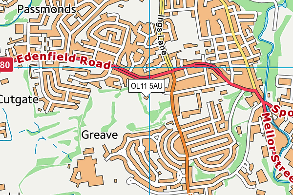 OL11 5AU map - OS VectorMap District (Ordnance Survey)