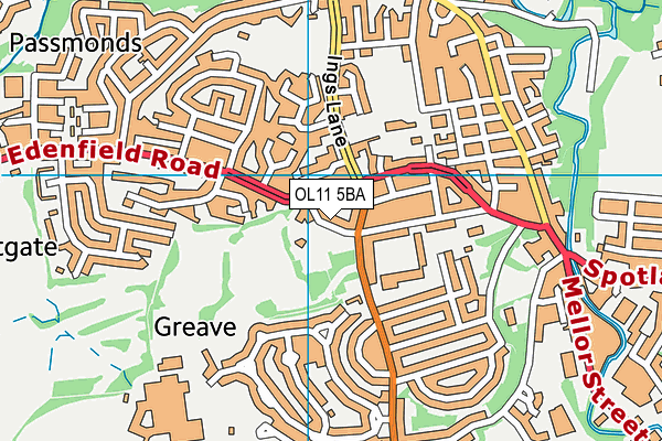 OL11 5BA map - OS VectorMap District (Ordnance Survey)