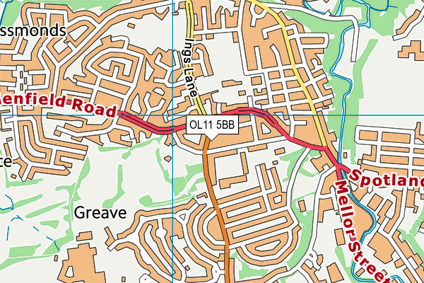 OL11 5BB map - OS VectorMap District (Ordnance Survey)