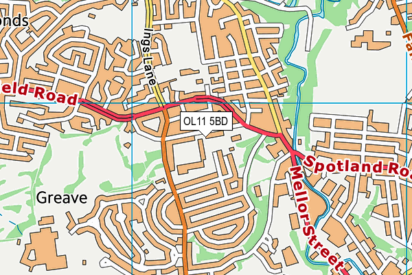 OL11 5BD map - OS VectorMap District (Ordnance Survey)