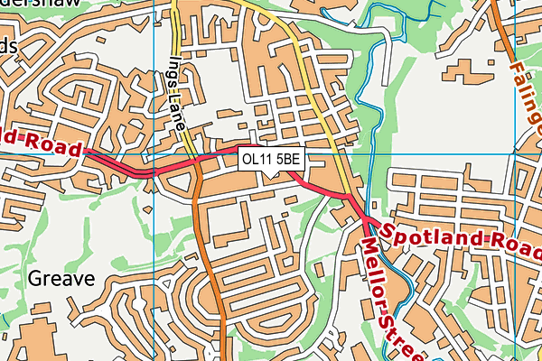 OL11 5BE map - OS VectorMap District (Ordnance Survey)