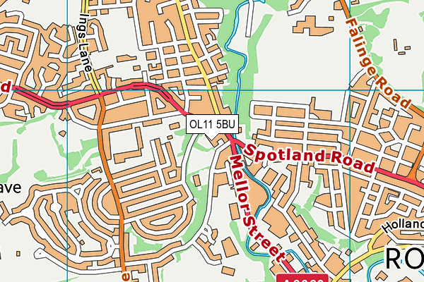 OL11 5BU map - OS VectorMap District (Ordnance Survey)