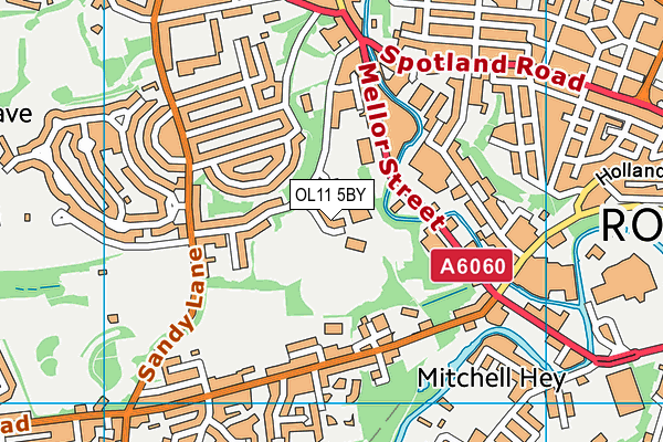 OL11 5BY map - OS VectorMap District (Ordnance Survey)