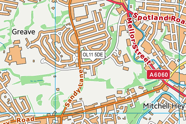 OL11 5DE map - OS VectorMap District (Ordnance Survey)