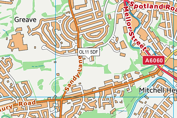 OL11 5DF map - OS VectorMap District (Ordnance Survey)