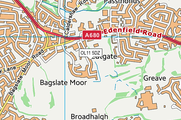 OL11 5DZ map - OS VectorMap District (Ordnance Survey)