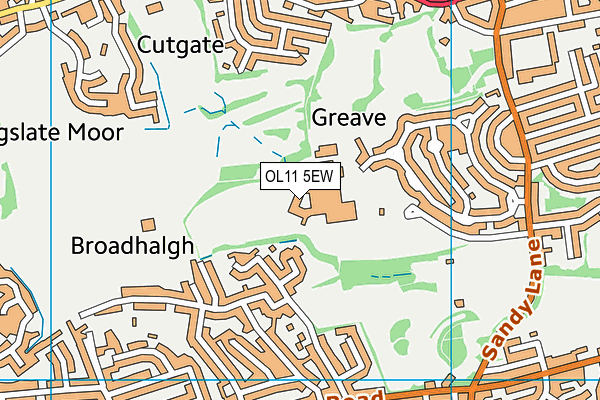 Redwood map (OL11 5EW) - OS VectorMap District (Ordnance Survey)