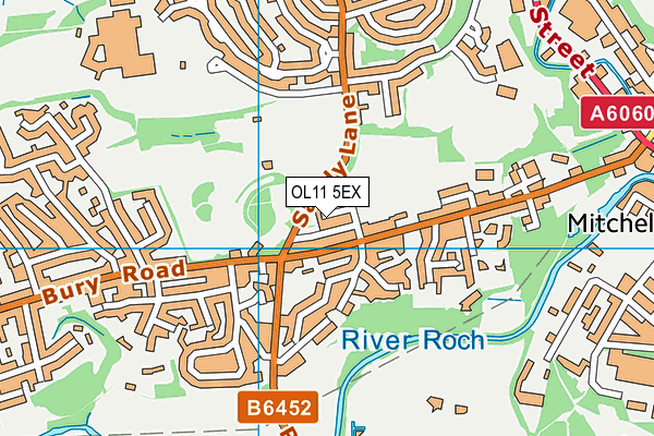 Burton Park map (OL11 5EX) - OS VectorMap District (Ordnance Survey)