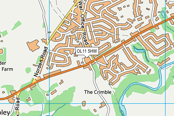 OL11 5HW map - OS VectorMap District (Ordnance Survey)