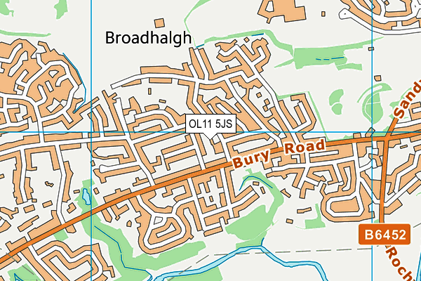 OL11 5JS map - OS VectorMap District (Ordnance Survey)