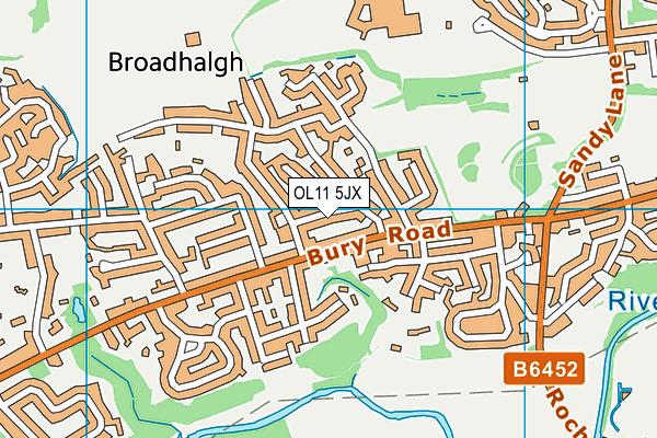 OL11 5JX map - OS VectorMap District (Ordnance Survey)
