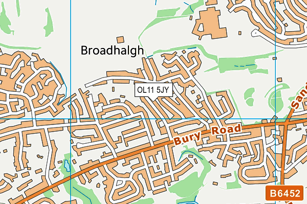 Rochdale Rugby Union Club map (OL11 5JY) - OS VectorMap District (Ordnance Survey)