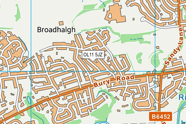 OL11 5JZ map - OS VectorMap District (Ordnance Survey)