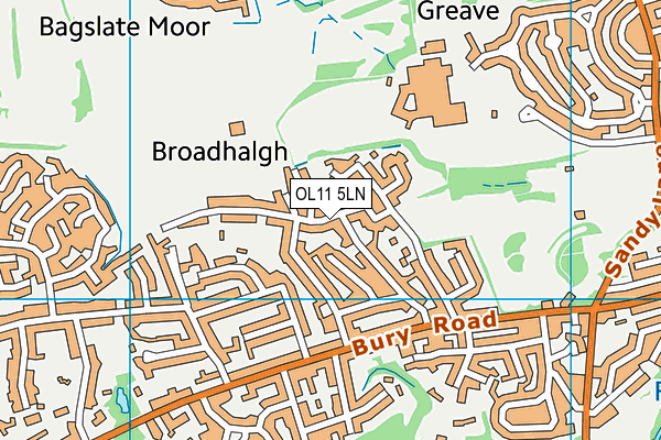 OL11 5LN map - OS VectorMap District (Ordnance Survey)