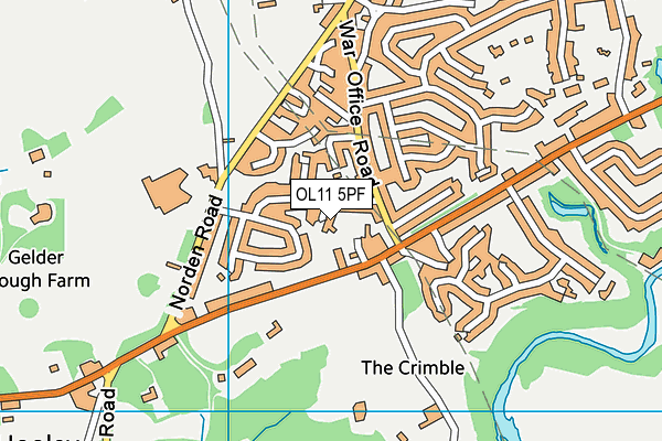 OL11 5PF map - OS VectorMap District (Ordnance Survey)