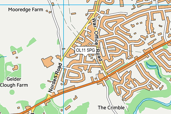 OL11 5PG map - OS VectorMap District (Ordnance Survey)