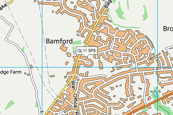 Bamford Academy map (OL11 5PS) - OS VectorMap District (Ordnance Survey)