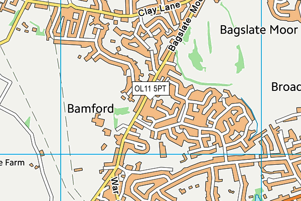 OL11 5PT map - OS VectorMap District (Ordnance Survey)