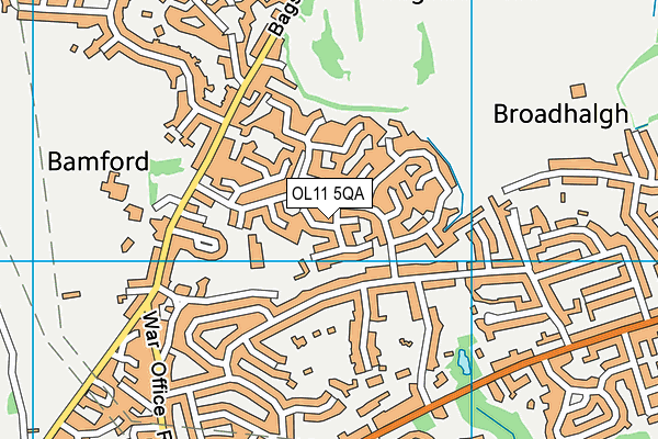 OL11 5QA map - OS VectorMap District (Ordnance Survey)