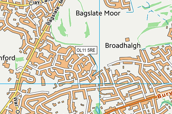 OL11 5RE map - OS VectorMap District (Ordnance Survey)