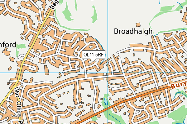 OL11 5RF map - OS VectorMap District (Ordnance Survey)