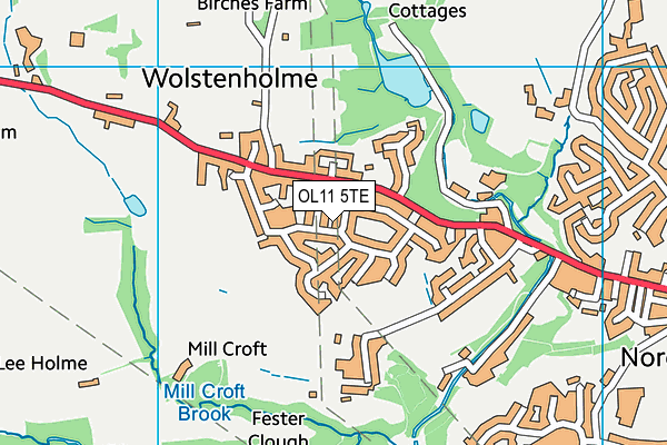 OL11 5TE map - OS VectorMap District (Ordnance Survey)