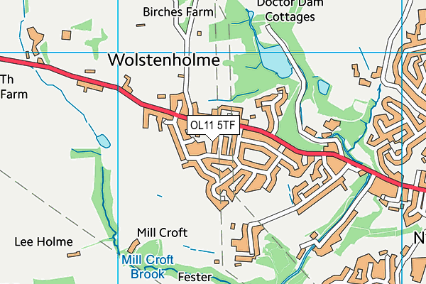 OL11 5TF map - OS VectorMap District (Ordnance Survey)