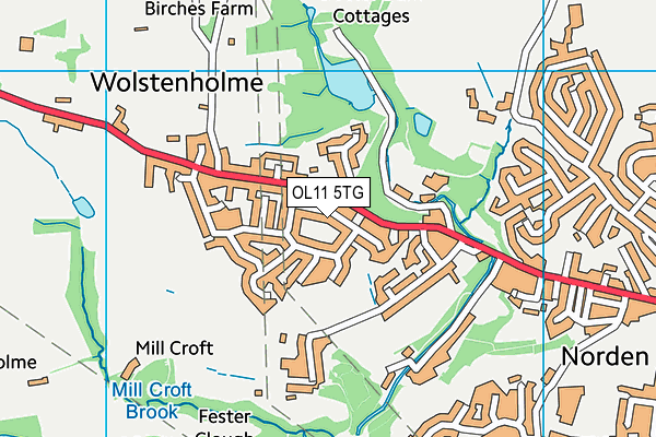 OL11 5TG map - OS VectorMap District (Ordnance Survey)