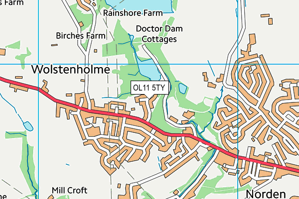 OL11 5TY map - OS VectorMap District (Ordnance Survey)