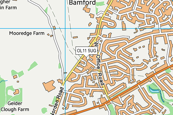 OL11 5UG map - OS VectorMap District (Ordnance Survey)