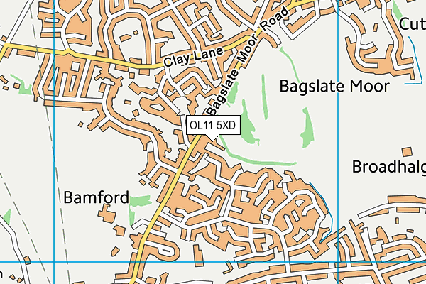 OL11 5XD map - OS VectorMap District (Ordnance Survey)
