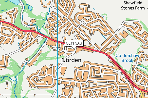 OL11 5XG map - OS VectorMap District (Ordnance Survey)